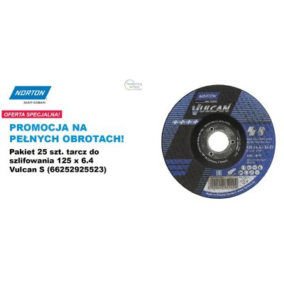 Norton Tarcza Vulcan 125 x 6,4 A30S do metalu /25 szt.