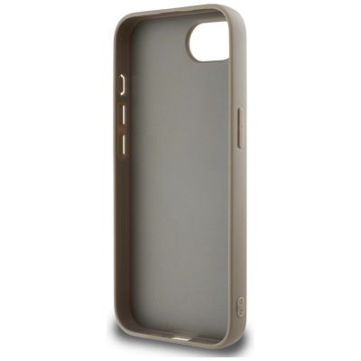 7. Etui DKNY Repeat Texture Pattern with Tonal Stripe na iPhone 16e - beżowe