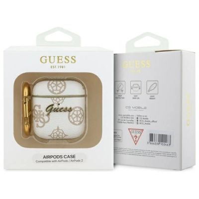 3. Guess GUA2PG4GPH AirPods 1/2 cover        biały/white 4G Hook