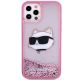 3. Etui Karl Lagerfeld Glitter Choupette Head na iPhone 12 / iPhone 12 Pro - różowe