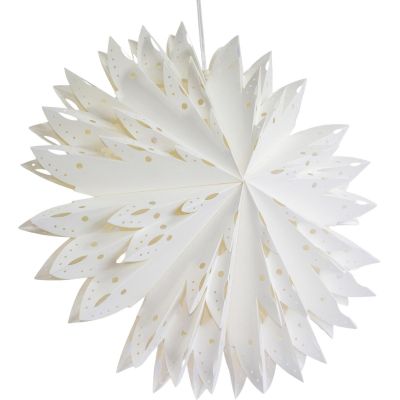 3. GWIAZDA DEKORACYJNA PŁATEK ŚNIEGU WISZĄCY PAPIEROWY 50CM BIAŁA