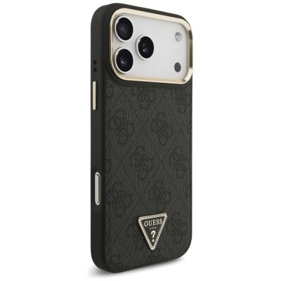 4. Etui Guess 4G Triangle Logo MagSafe na iPhone 17 Pro Max - czarno-złote