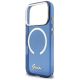 6. Etui Guess IML Script Metal MagSafe na iPhone 17 Pro Max - niebieskie