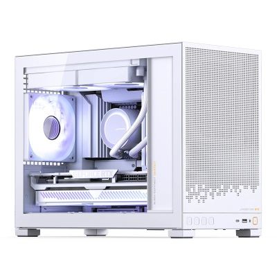 32. Obudowa PC Jonsbo D32 STD Biała Obudowa, Mini Obudowa, mATX, Szkło Hartowane - Białe