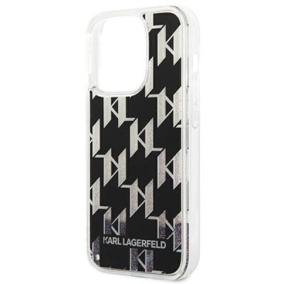 6. Etui Karl Lagerfeld Liquid Glitter Monogram na iPhone 14 Pro Max - czarne