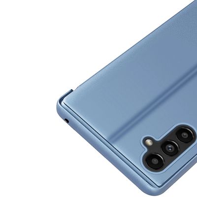 7. Clear View Case etui do Samsung Galaxy A14 pokrowiec z klapką niebieskie
