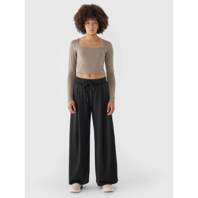 5. Longsleeve slim gładki damski 4F 4FRSS24TLONF499-82S