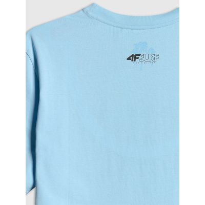 6. T-shirt regular z nadrukiem męski 4F 4FRSS26TTSHM4291-34S