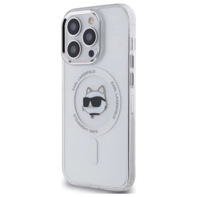 2. Etui Karl Lagerfeld IML Metal Choupette Head MagSafe na iPhone 14 Pro - białe