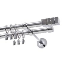 KARNISZ PODWÓJNY FI 19 MM  CHROM 480 CM DION Z KÓŁKAMI  KOWALSKI