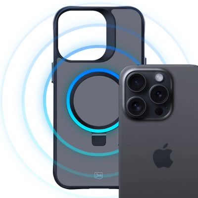 38. Etui 3mk Smoke Case Mag&Stand na Apple iPhone 16 pro max - czarne