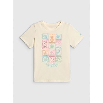 5. T-shirt regular z nadrukiem dziewczęcy 4F 4FJRAW26TTSHF4325-11S