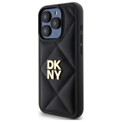 2. Etui DKNY Quilted Stack Logo na iPhone 15 Pro - czarne