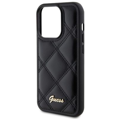 6. Etui Guess Quilted Metal Logo na iPhone 15 Pro Max - czarne