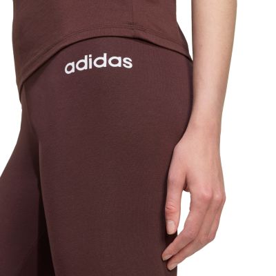 5. Legginsy damskie adidas Essentials Linear Cotton brązowe JY4886
