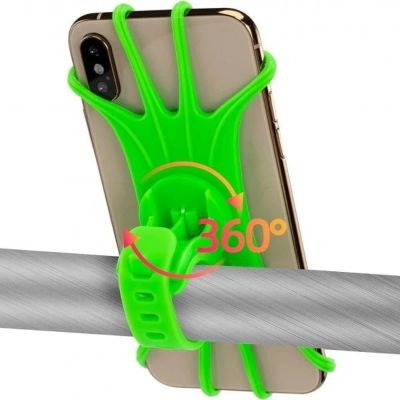 3. Uchwyt na telefon Rockbros LF436 zaciskowy na kierownicę - zielony