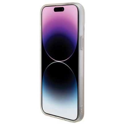 5. Etui Guess IML Iridescent MagSafe na iPhone 15 Pro - różowe