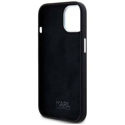 7. Etui Karl Lagerfeld Silicone Metal Script Logo na iPhone 15 - czarne