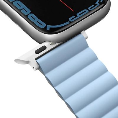 7. Pasek Uniq Revix na Apple Watch 1/2/3/4/5/6/7/8/SE/SE2/Ultra 42/44/45/49mm - biało-niebieski