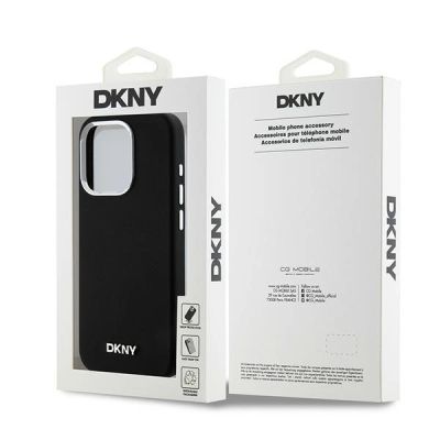 8. Etui DKNY Liquid Silicone Small Metal Logo MagSafe na iPhone 14 Pro - czarne