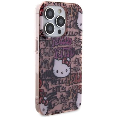 4. Etui Hello Kitty IML Tags Graffiti na iPhone 13 Pro / 13 - różowe