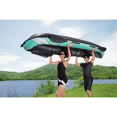 9. Bestway 65052 / 24 kajak sportowy 2 os. Czarny, Zielony, Szary, Miętowy Kopolimer akrylonitrylo-butadieno-styrenowy (ABS), Nylon, Poliester, Polipropylen (PP), Polichlorek winylu (PVC) Nadmuchiwany kajak