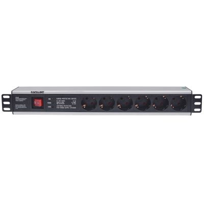 3. Intellinet 713962 rozdzielacz zasilania PDU 6 x gniazdo sieciowe 1.5U Czarny