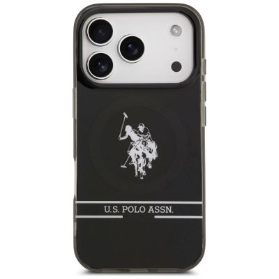 3. Etui US Polo DH and Bottom Stripe Logo MagSafe na iPhone 17 Pro - czarne