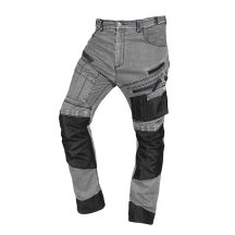 Spodnie robocze DENIM, wzmocnienia Oxford, szare, rozmiar S