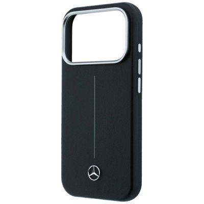 6. Etui Mercedes Leather Semi Wrap Iconic Line MagSafe do iPhone 18 Pro Max / 17 Pro Max - czarne