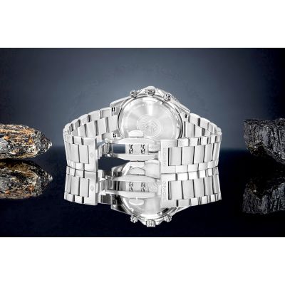 6. Zegarek Męski Giewont Chronograph Sapphire Srebrno Niebieski GW3520-B3