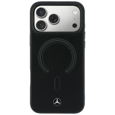 3. Etui Mercedes Leather 3D MagSafe do iPhone 18 Pro / 17 Pro - czarne