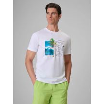 T-shirt regular z nadrukiem męski 4F 4FRSS26TTSHM4303-10S