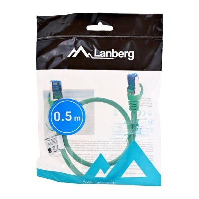 3. LANBERG PATCHCORD S/FTP KAT.6A 0.5M ZIELONY LSZH CCA (FLUKE PASSED) PCF6A-10CC-0050-G