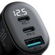 3. Ładowarka samochodowa Joyroom JR-CCD04 30W 2x USB-C USB-A z wyświetlaczem - czarna