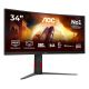 3. AOC G4 CU34G4CAP monitor komputerowy 86,4 cm (34") 3440 x 1440 px UltraWide Quad HD LCD Czarny, Czerwony