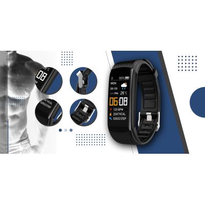 2. Smartwatch GIEWONT Czarno Granatowy 2 Paski GW200-6