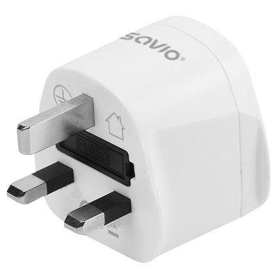 3. SAVIO ADAPTER PODRÓŻNY GNIAZDO GLOBALNE - WTYK UK AP-05
