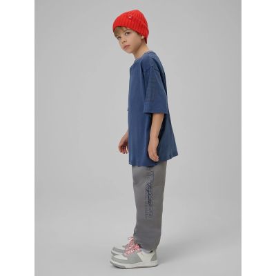 3. T-shirt loose z nadrukiem chłopięcy 4F 4FJRSS26TTSHM3467-31S