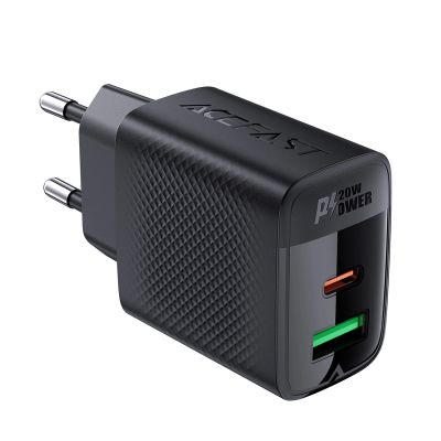 3. Ładowarka Acefast A78 sieciowa GaN USB-A / USB-C PD 20W - czarna