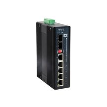 Przełącznik LevelOne Industrial Gigabit PoE+ 6-portowy + DIN 160 W 1 Gb/s