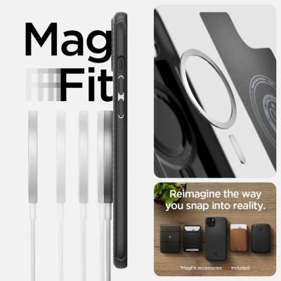 11. Etui Spigen Mag Armor MagSafe na iPhone 15 - czarny mat