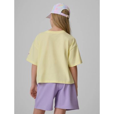 2. T-shirt loose z nadrukiem dziewczęc 4F 4FJRSS26TTSHF3908-72S