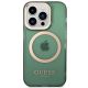 3. Etui Guess Gold Outline Translucent MagSafe na iPhone 14 Pro Max - zielone