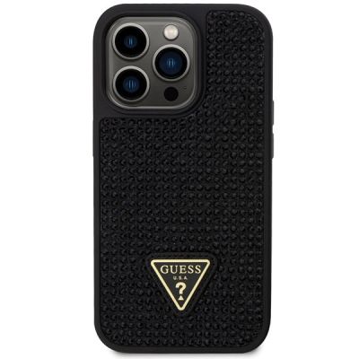 3. Etui Guess Rhinestone Triangle na iPhone 14 Pro - czarne