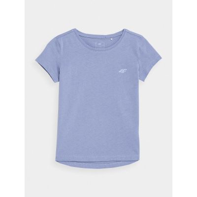 5. T-shirt bawełniany 100% gładki dziewczęcy 4F Junior