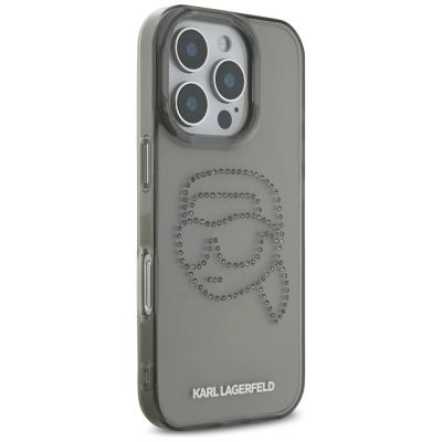 4. Etui Karl Lagerfeld IML Rhinestones Karl Head do iPhone 16 Pro czarny
