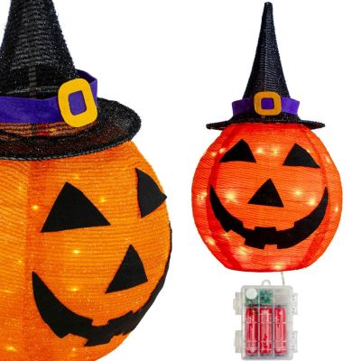 16. DYNIA DEKORACYJNA Z KAPELUSZEM 68CM HALLOWEEN 30LED