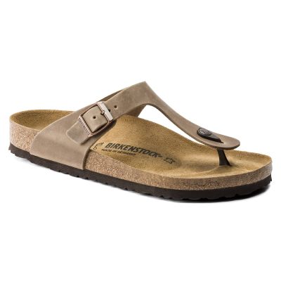8. Japonki damskie Birkenstock Gizeh Oiled Leather Tabacco Brown Narrow wąskie (0943813)