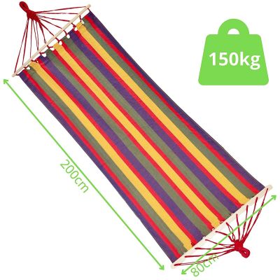 7. HAMAK OGRODOWY 1 OSOBOWY 200X80CM Z DRĄŻKIEM 1064048